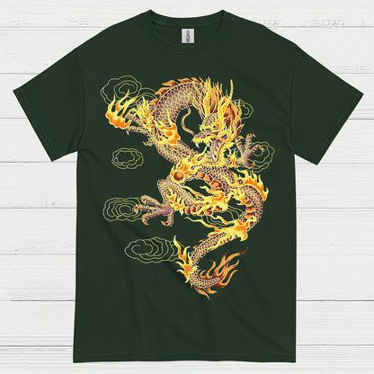 Golden Fire Dragon T Shirt