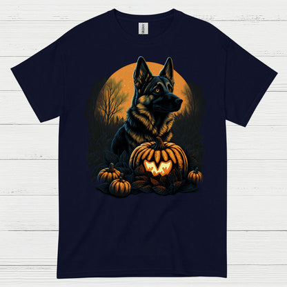German Shepherd Halloween Pumpkin Night T Shirt
