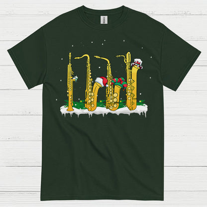 Christmas Saxophone Band Holiday T Shirt
