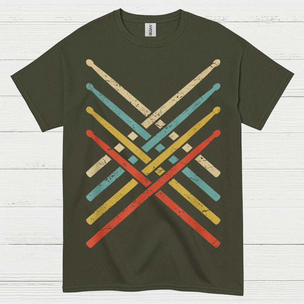 Retro Drum Sticks T Shirt