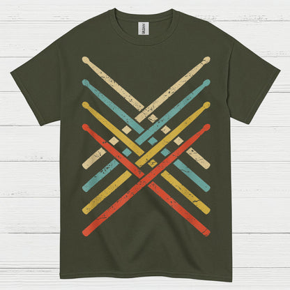 Retro Drum Sticks T Shirt