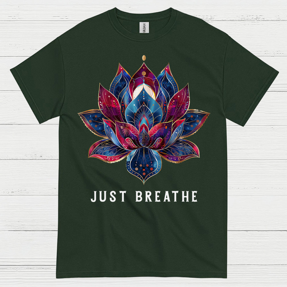 Just Breathe Lotus Yoga T Shirt