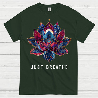Just Breathe Lotus Yoga T Shirt