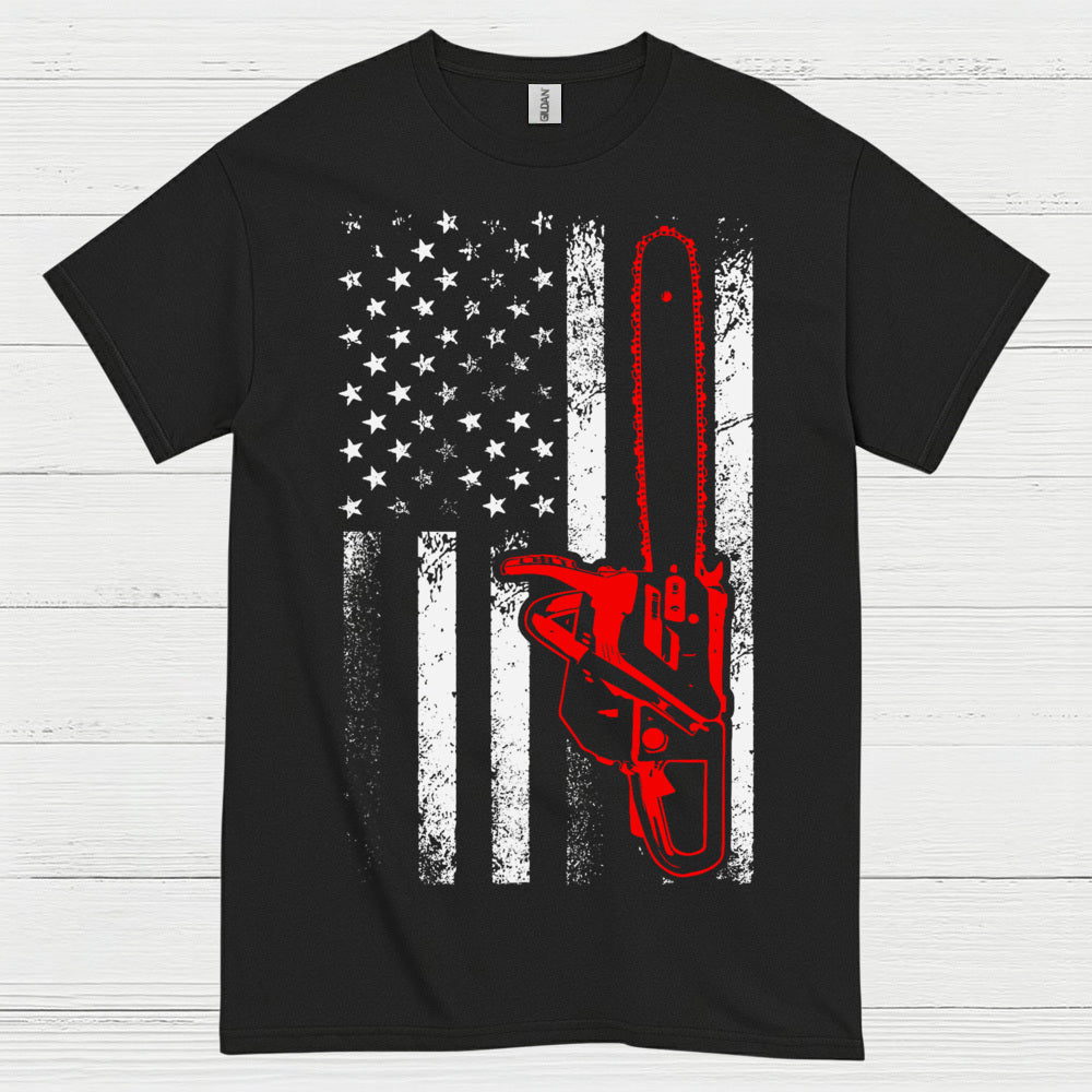 American Chainsaw Flag T Shirt