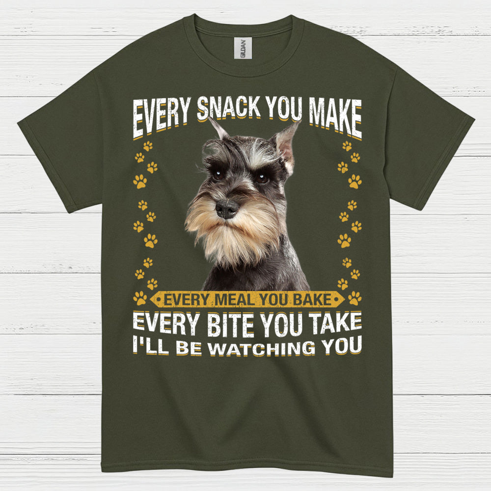Funny Schnauzer Watching You Snack T Shirt