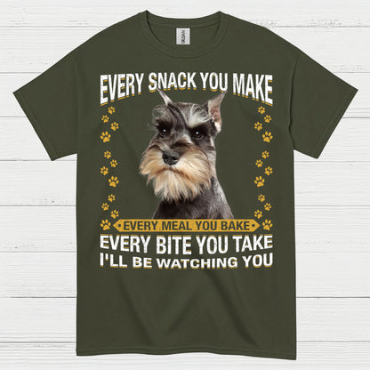 Funny Schnauzer Watching You Snack T Shirt