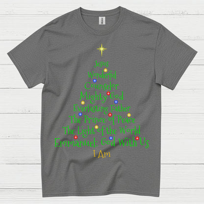 Jesus Names Christmas Tree Christian T Shirt