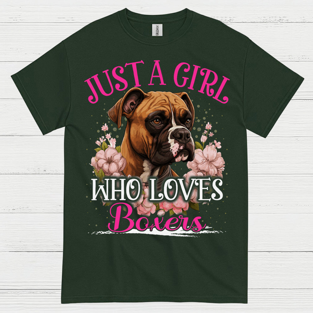 Just A Girl Who Loves Boxers T Shirt