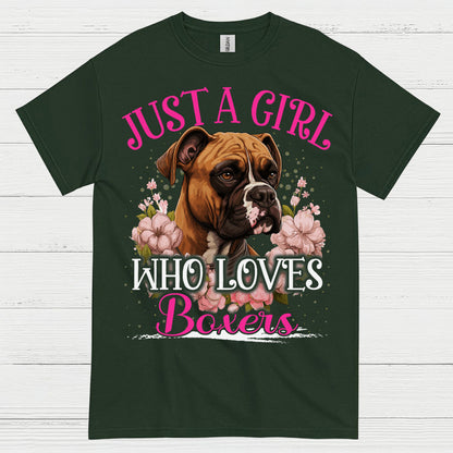 Just A Girl Who Loves Boxers T Shirt