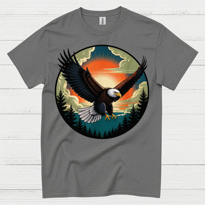 Vintage Bald Eagle Sunset Wilderness Freedom T Shirt