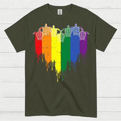Rainbow Sea Turtle Pride T Shirt