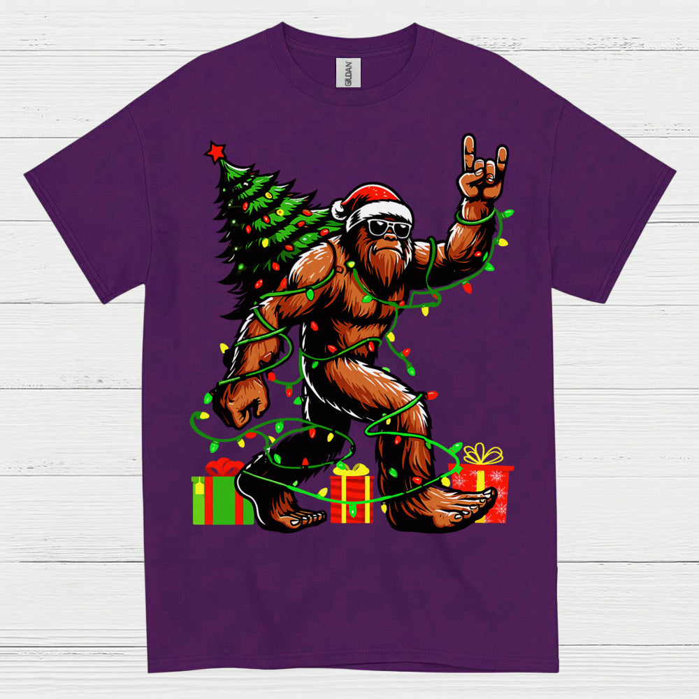 Rocking Christmas Bigfoot T Shirt