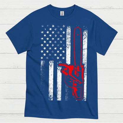 American Chainsaw Flag T Shirt