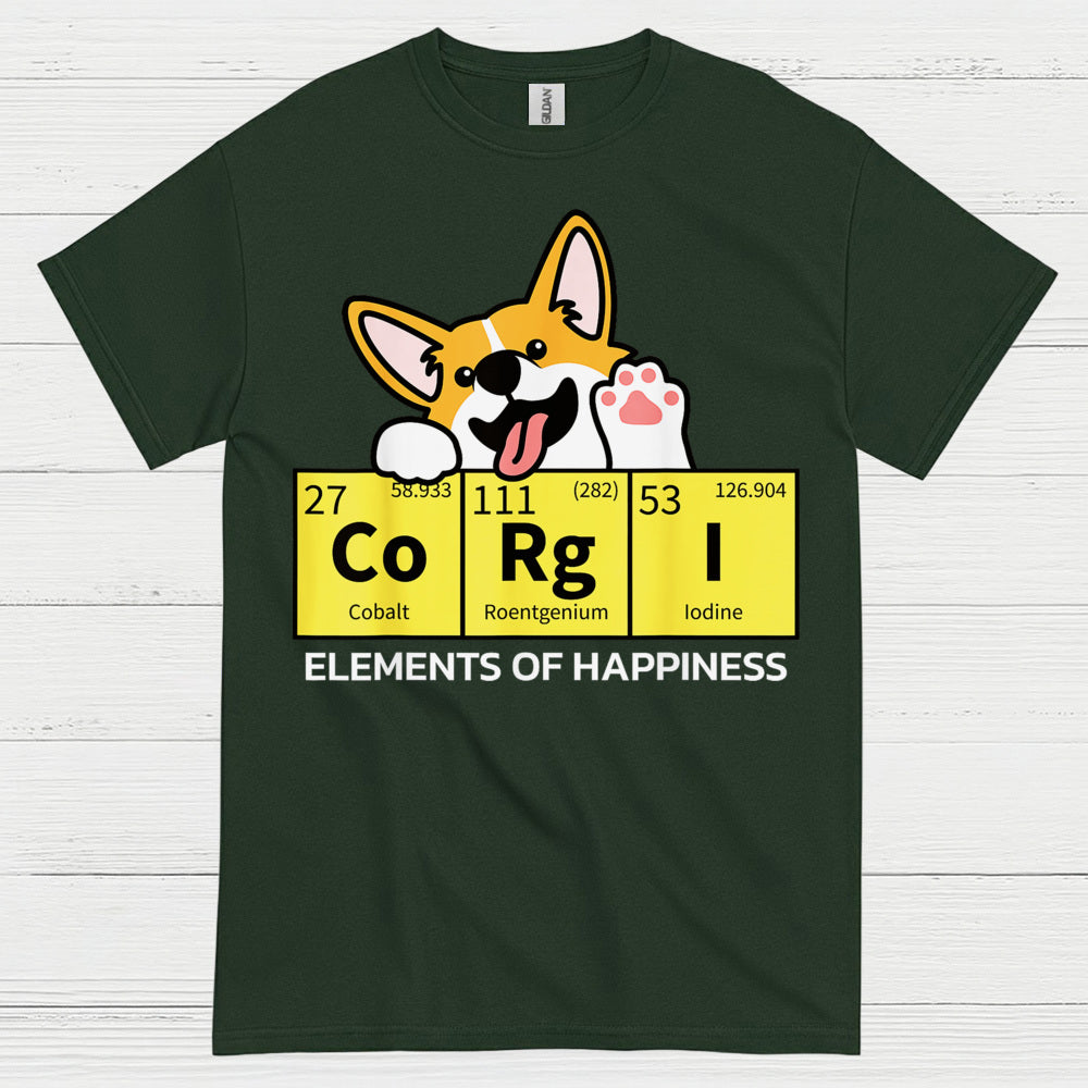 Corgi Elements Of Happiness T Shirt