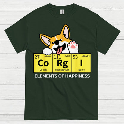 Corgi Elements Of Happiness T Shirt
