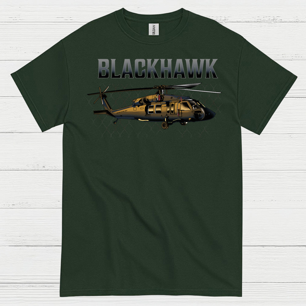 Blackhawk Military Helicopter Aviation T Shirt