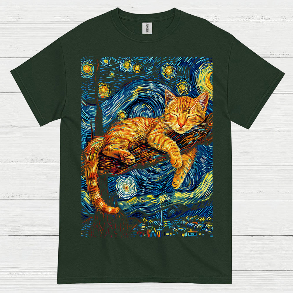 Peaceful Sleeping Cat Art T Shirt