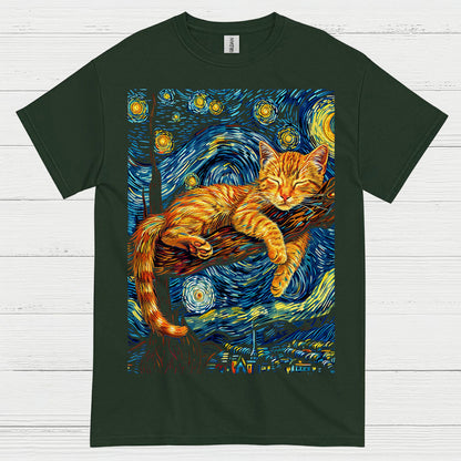 Peaceful Sleeping Cat Art T Shirt