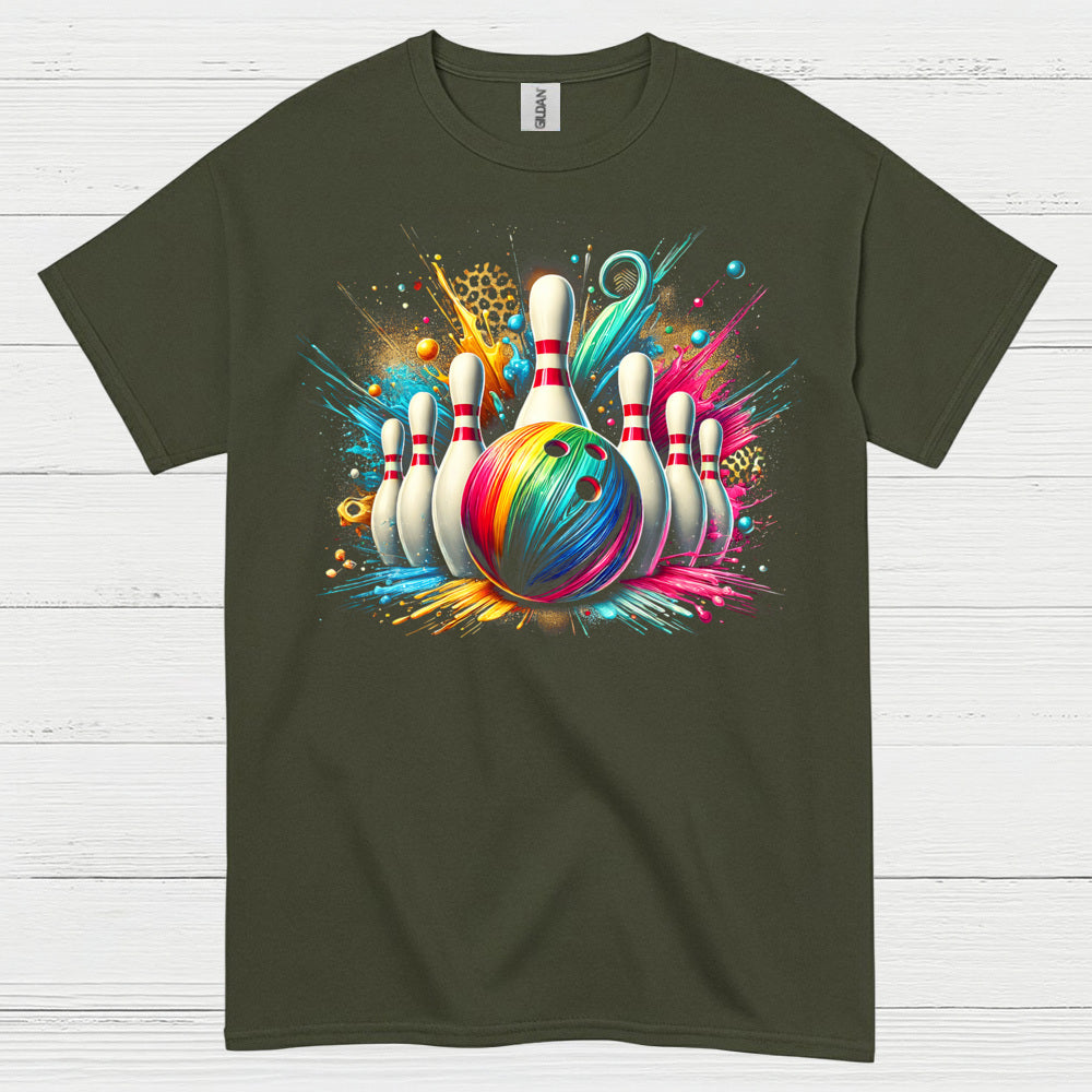 Color Splash Bowling Graphic T Shirt