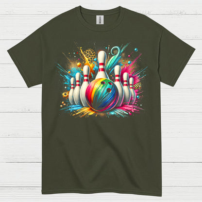 Color Splash Bowling Graphic T Shirt