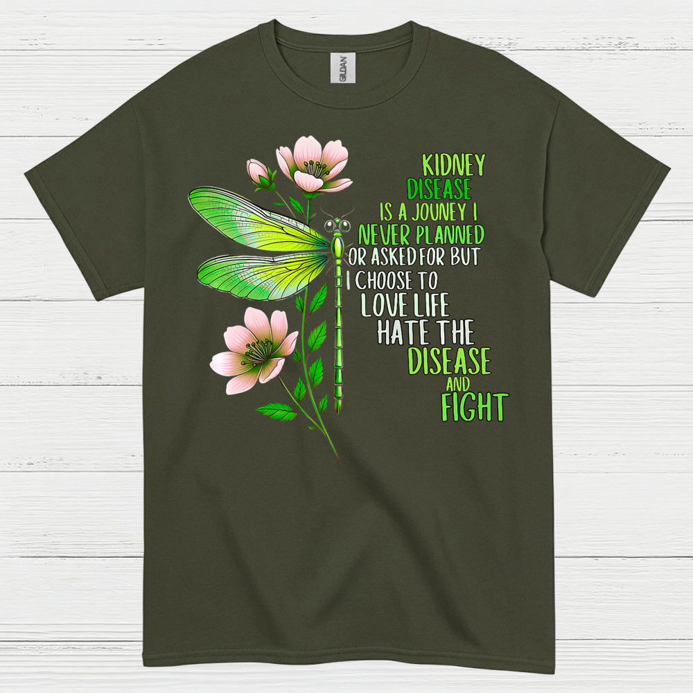 Kidney Disease Journey Strength Dragonfly T Shirt