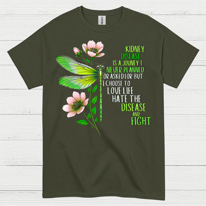 Kidney Disease Journey Strength Dragonfly T Shirt