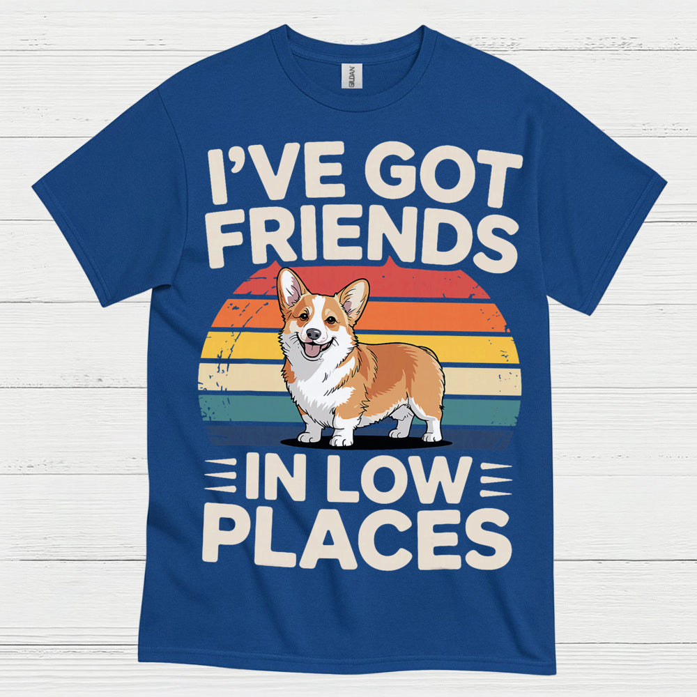 Friends In Low Places Corgi Retro T Shirt