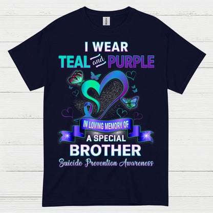 I Wear Teal Purple Brother Memory T Shirt