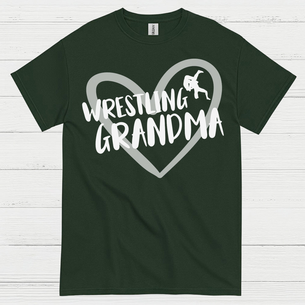 Wrestling Grandma Heart Graphic T Shirt