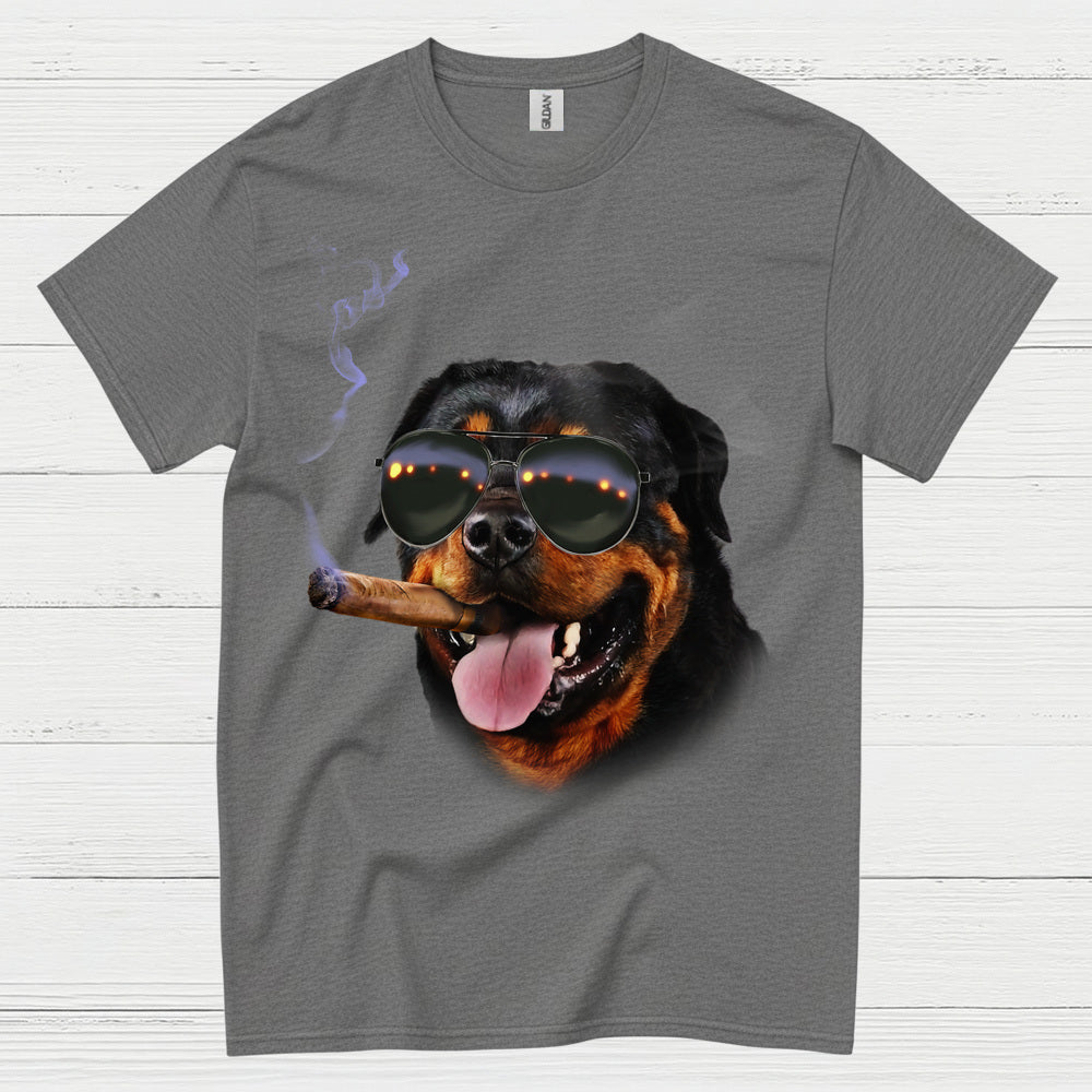 Cool Dog Smoking Cigar Funny T Shirt