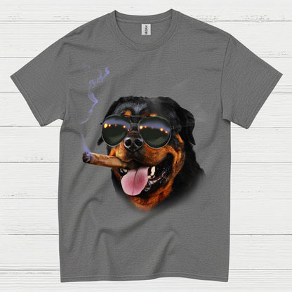 Cool Dog Smoking Cigar Funny T Shirt