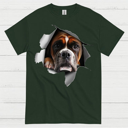 Peeking Boxer Dog T Shirt