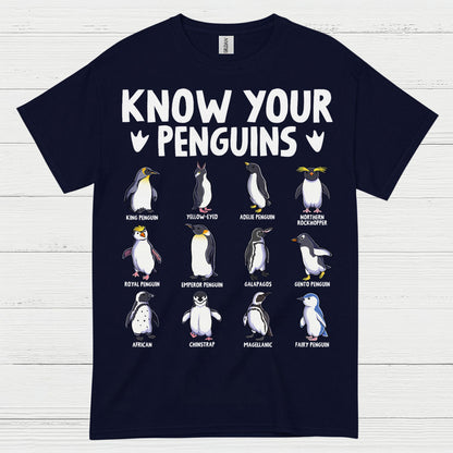Know Your Penguins Educational Graphic T Shirt
