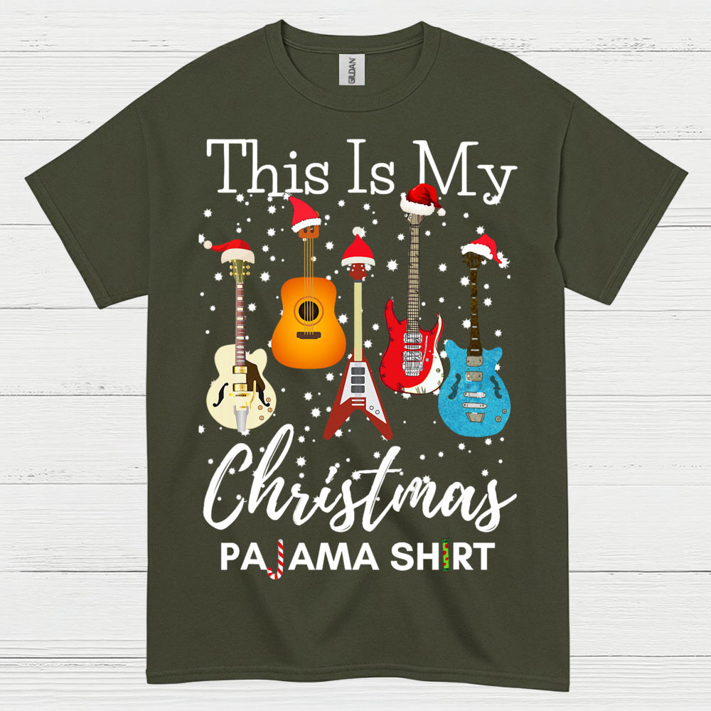 Guitar Christmas Pajama Vibes T Shirt