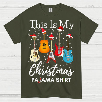 Guitar Christmas Pajama Vibes T Shirt