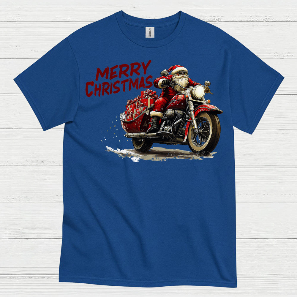 Merry Christmas Motorcycle Santa T Shirt