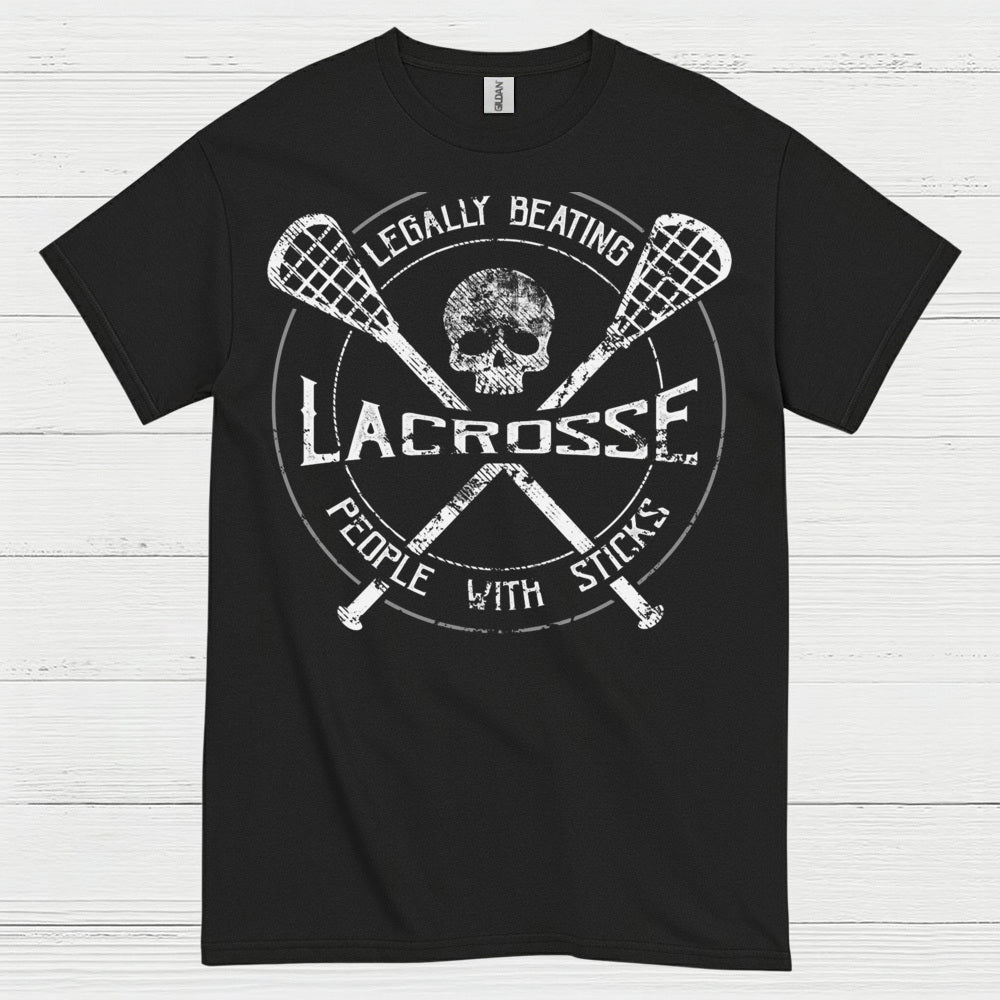 Legally Beating People With Sticks Lacrosse T Shirt