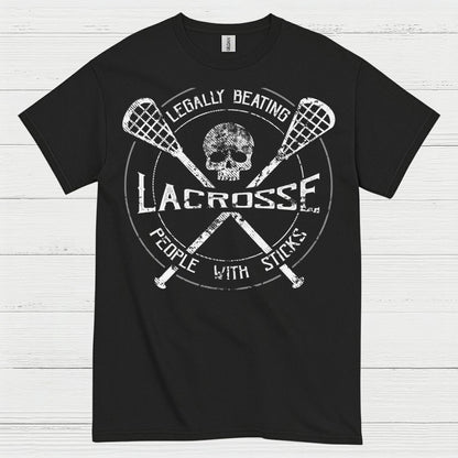Legally Beating People With Sticks Lacrosse T Shirt