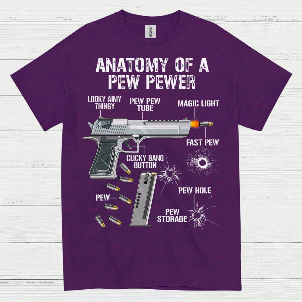 Anatomy Of A Pew Pewer Funny Gun T Shirt