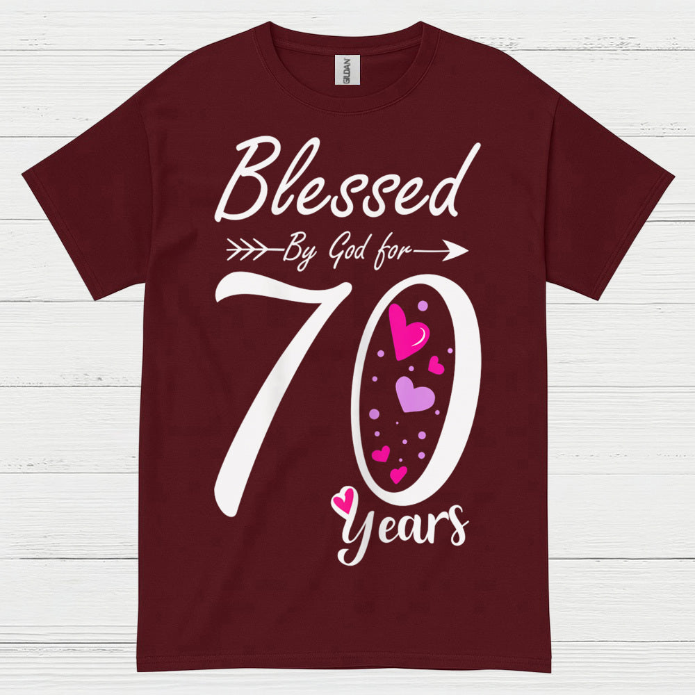 Blessed by God 70 Years Birthday T Shirt