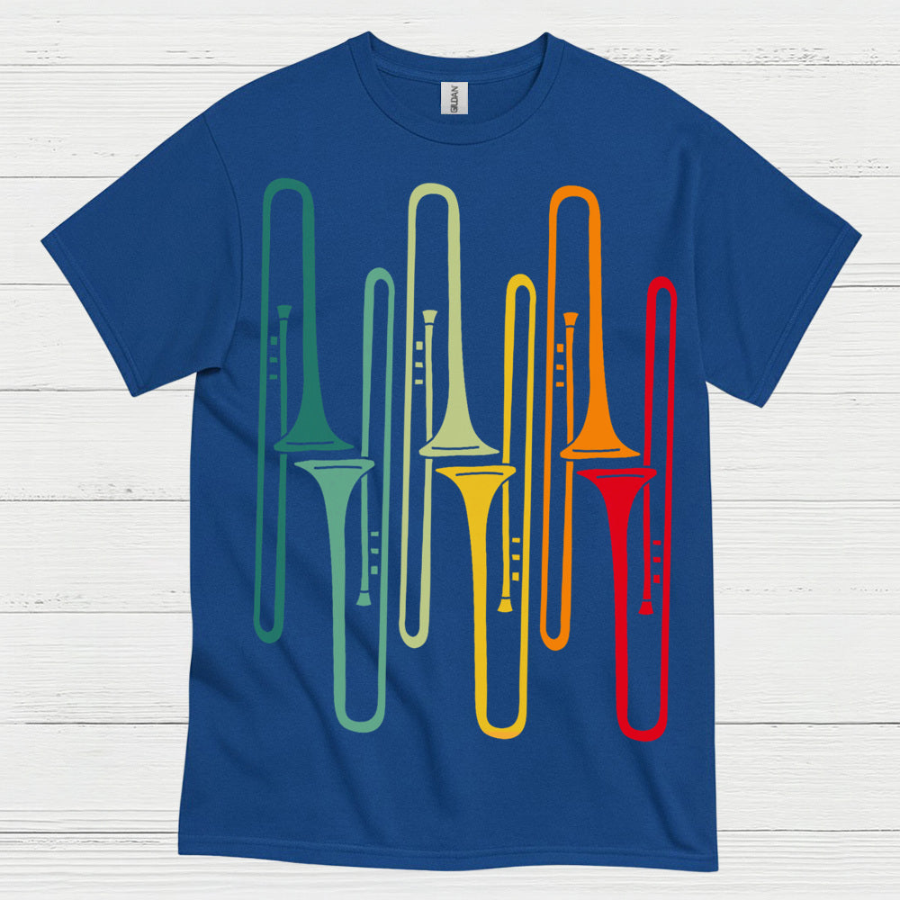 Retro Trombone Colors T Shirt
