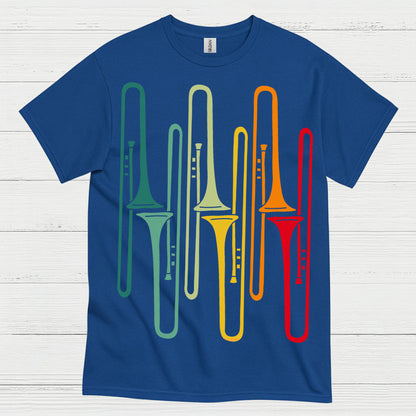 Retro Trombone Colors T Shirt