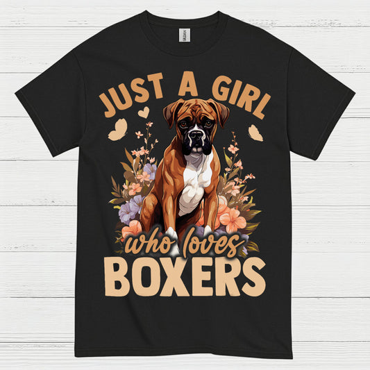 Boxer Lover Girl Floral T Shirt