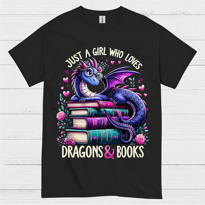 Just A Girl Who Loves Dragons And Books T Shirt