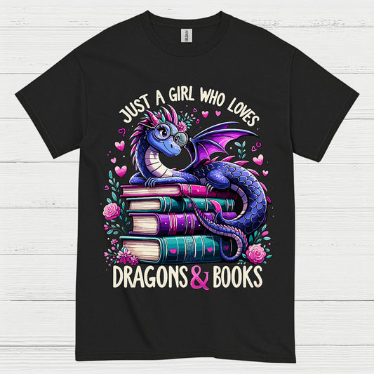 Just A Girl Who Loves Dragons And Books T Shirt