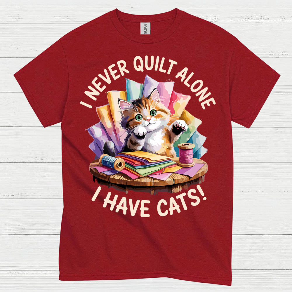 Quilting With Cats Humor T Shirt