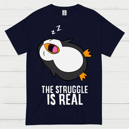The Struggle Is Real Sleeping Penguin Funny T Shirt