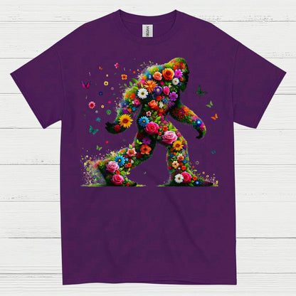 Floral Bigfoot Art T Shirt