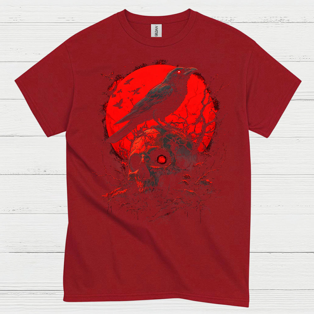 Dark Raven Skull Gothic T Shirt