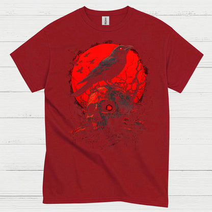 Dark Raven Skull Gothic T Shirt